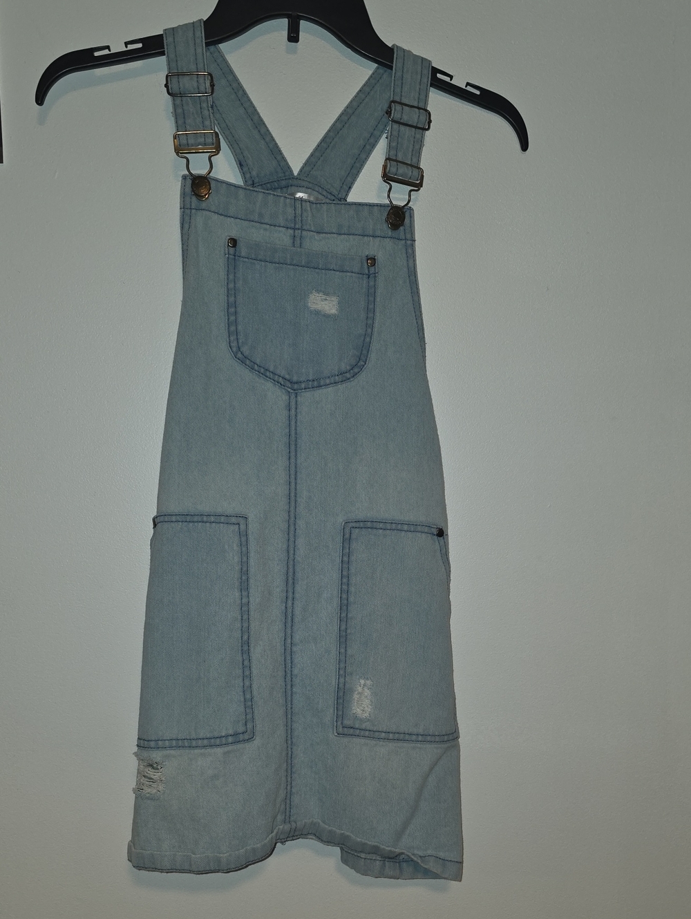 Light Wash Denim Overall Dress
